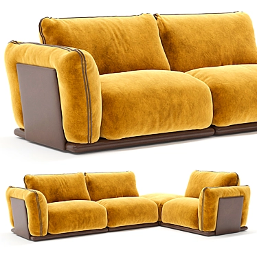 Modern 3-Seater Belfan Ferre Sofa 3D model image 1 