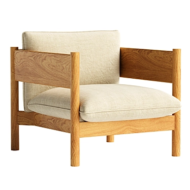 Arbour Club Armchair: Oak Elegance 3D model image 1 