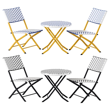 French Bistro Furniture Set 3D model image 1 