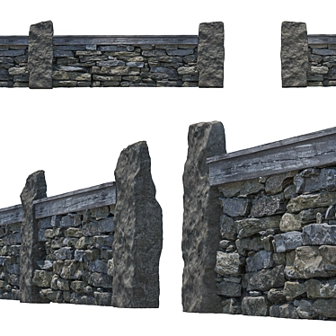 Stone Fence Kit - Detailed 3D Model 3D model image 1 