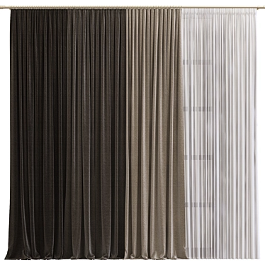 Refined Drapes with Unfolded Design 3D model image 1 