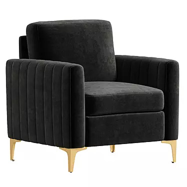 Elegant Montay Upholstered Armchair 3D model image 1 