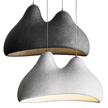 Minimalist E27 Pendant Light Brushed Nickel 3D model image 1 