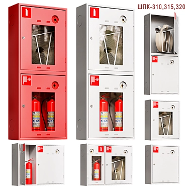 Fire Cabinet Set with 6 Models 3D model image 1 