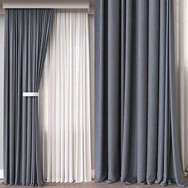 Stylish 3D Curtain Model 3D model image 1 