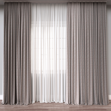 Versatile 3D Curtain Model 3D model image 1 