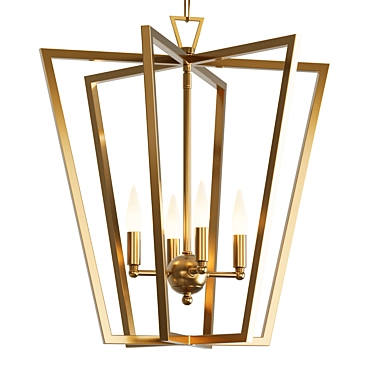 Franz Geometric Chandelier Silver 3D model image 1 