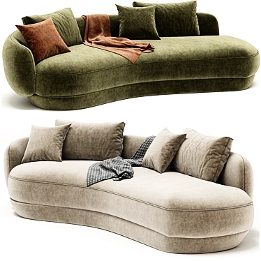 Designer AMALFI Sofa: Modern Elegance 3D model image 1 