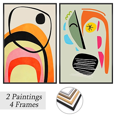 Artwork Set with Multiple Frames 3D model image 1 