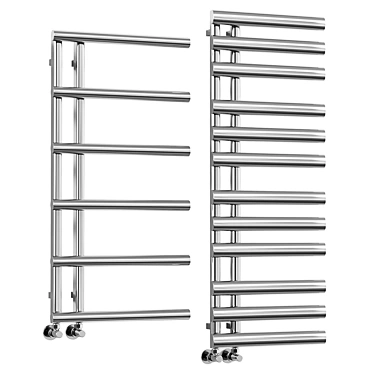 Designer Chrome Towel Rail Radiator 3D model image 1 