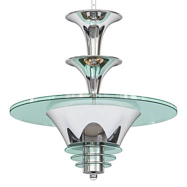 French Modernist Chandelier 1930 3D model image 1 