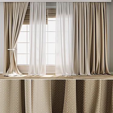 Exclusive Curtain Model Collection 3D model image 1 