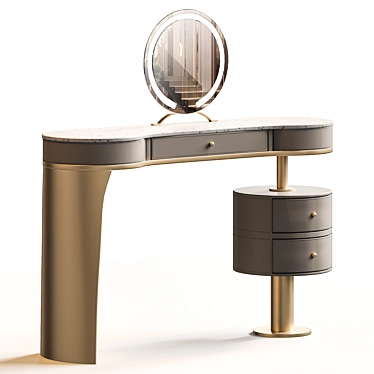 Vanity Table with Mirror 3D model image 1 