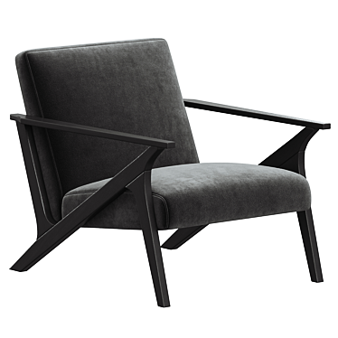  Modern Gray Ride Accent Chair 3D model image 1 