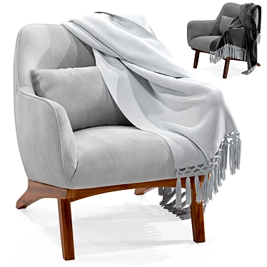 Cozy Chair with Throw 3D model image 1 