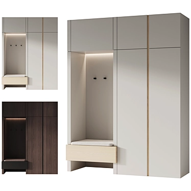 Modular Entryway Furniture Set 3D model image 1 