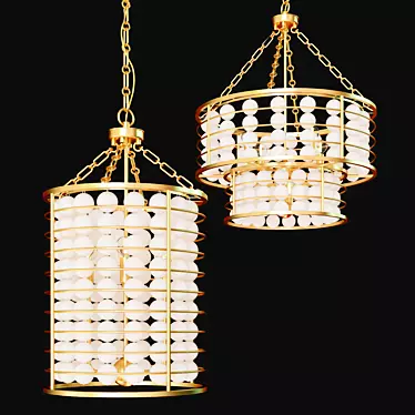 Byron 6-Light Chandelier, 60cm & 40cm 3D model image 1 