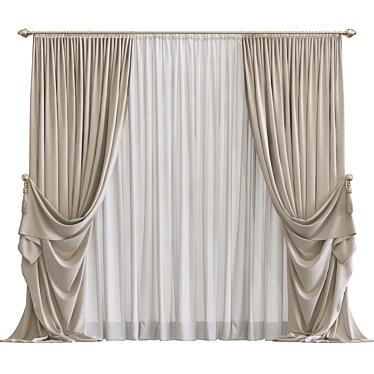 Structured Curtain Panel No.624 3D model image 1 