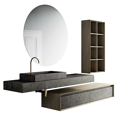 Verona-Style Bathroom Ensemble Set 3D model image 1 