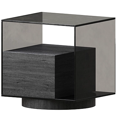 Nightstand Table in Dark Color 3D model image 1 