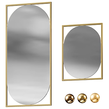 Amita Modern Full-Length Mirrors 3D model image 1 