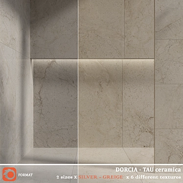 TAU Ceramica DORCIA Greige Silver 3D model image 1 