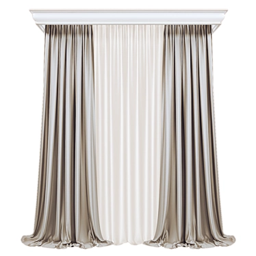 Modern Curtain 3D Model Data 3D model image 1 