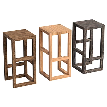 Solid Wood Step Stool Kit 3D model image 1 