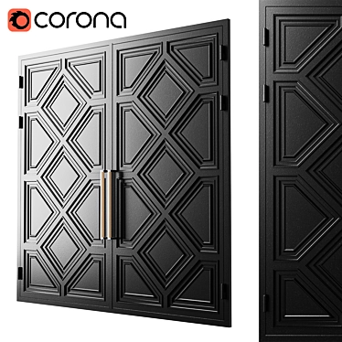 Sleek Modern Black Gate Design 3D model image 1 