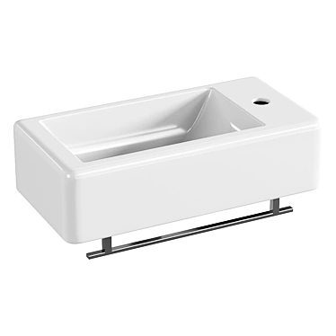 Minimalist White Wall Mount Sink 3D model image 1 