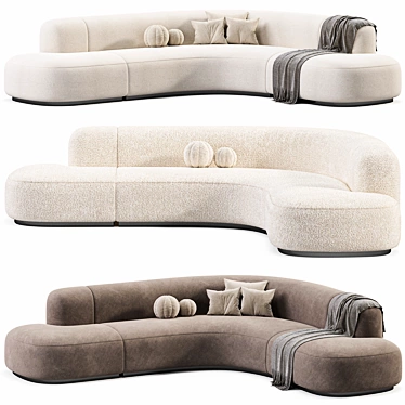 Luxury Eichholtz Boucle Sand Sofa 3D model image 1 