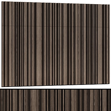 Minimalist Oak Wood Wall Panels 3D model image 1 