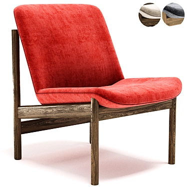 Modern Velvet Armchair: RAKINO By Morgan 3D model image 1 