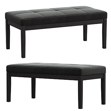 Elegant Lacey Tufted Ottoman Bench 3D model image 1 