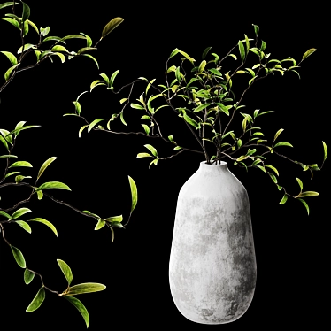 Concrete and Plaster Branch Vase 3D model image 1 