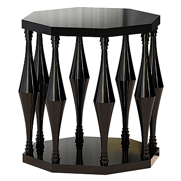 Sleek Noir Marceo Side Table 3D model image 1 