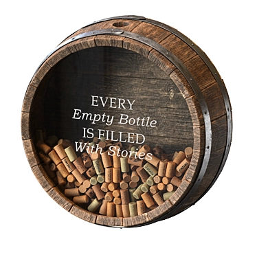 Rustic Wine Barrel Wall Decor 3D model image 1 