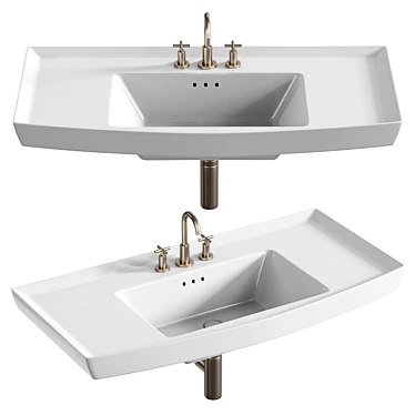 Elegant Olney Wall-Mount Sink 3D model image 1 