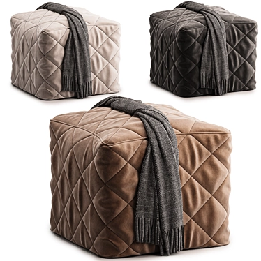 Moroccan Style Pouf Ottoman 3D model image 1 