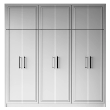 Customizable Neoclassical Wardrobe Furniture 3D model image 1 