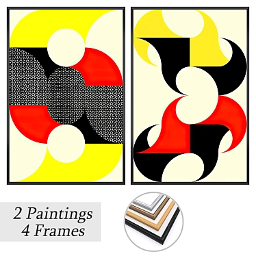 Wall Art Set with Frame Options 3D model image 1 