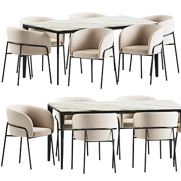 Stylish Dining Set with Laika Chair 3D model image 1 