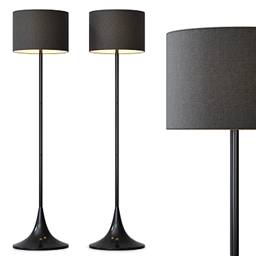 Modern Metal Floor Lamp Elegant 3D model image 1 