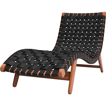 Modern Leather Alacran Chaise 3D model image 1 