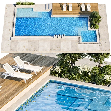 Luxury Pool with Waterfall Model 3D model image 1 