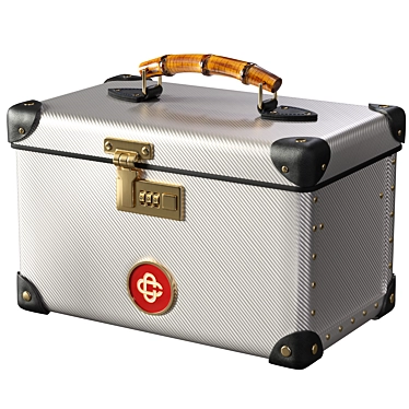 Bamboo-Handled Vanity Case: Luxurious Essentials 3D model image 1 