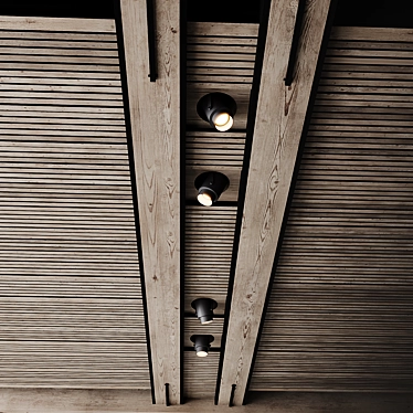 Wooden Ceiling Light Fixture 3D model image 1 