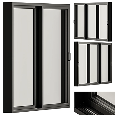 Metal Sliding Windows Set 30 3D model image 1 