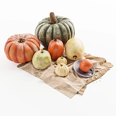 Autumn Glow Pumpkin Set 3D model image 1 