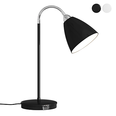 Flexible Black Metal Table Lamp 3D model image 1 